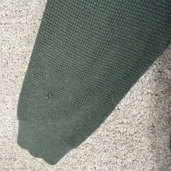 Marine Layer Sweater Mens L Green 1/4 Zip Pullover Re Spun Organic Cotton - Picture 4 of 11